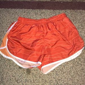 Orange gym shorts